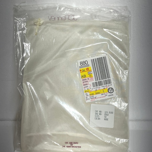 jcpenney Other - Vintage 90s JCPenney Full Slip 43" Nightgown Size 50 Nude Romantic‎ Feminine NWT
